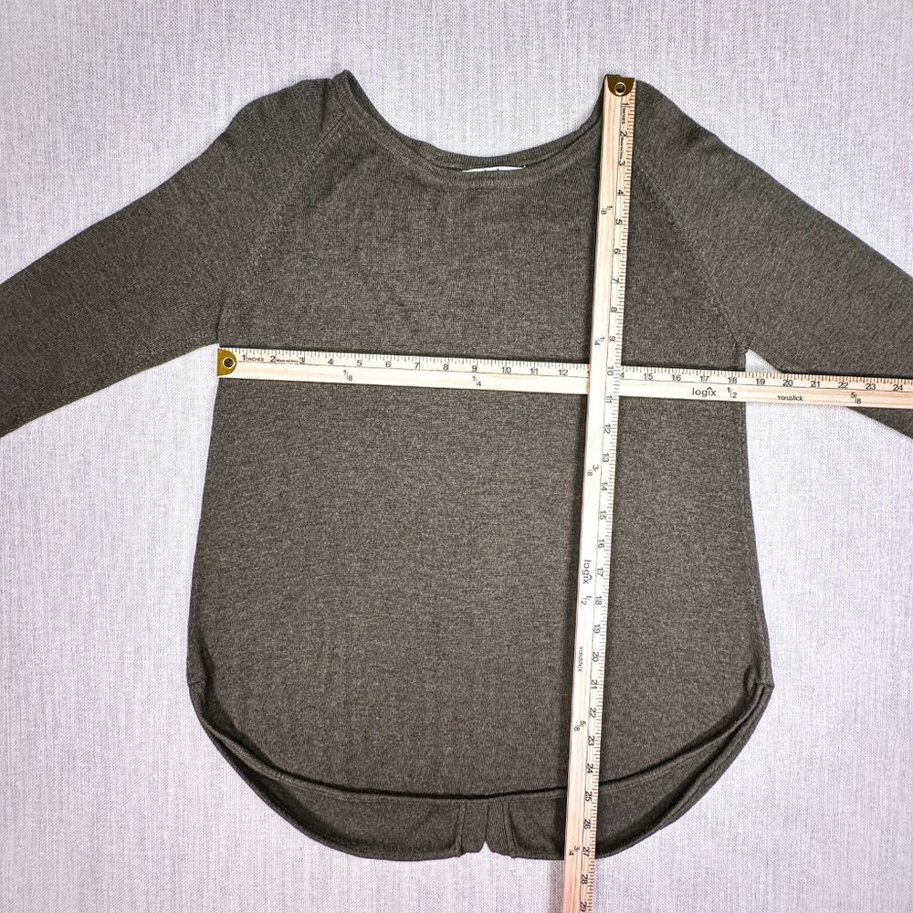 Magaschoni Cashmere Blend Knit Button Back Sweater Olive Green Women's Size S - Picture 3 of 6